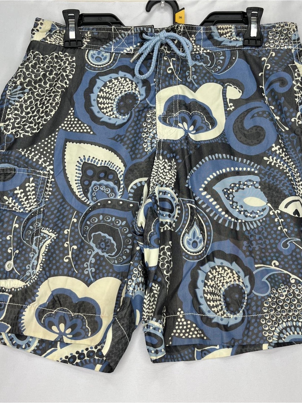Tommy Bahama Relax Blue Paisley Swim Trunks Mens Small Mesh Lined Board Shorts